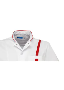 De Berkel zorgjas Lex wit/rood B2988326 miniatuur