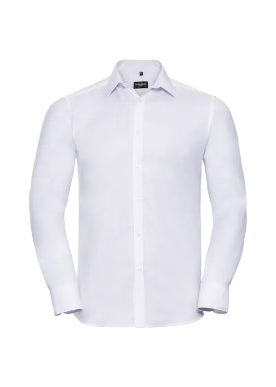 Russell Z962 Herringbone Shirt Long Sleeve Tailored Regular Fit