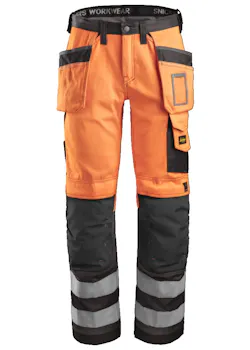 Snickers Workwear High Visibility Broek met holsterpockets, Klasse 2 - 3233