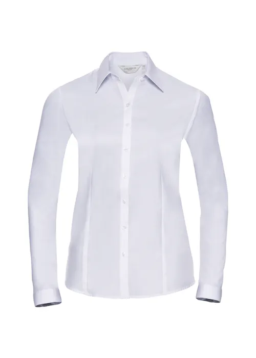 Russell Z962F Herringbone Shirt Long Sleeve Tailored Regular Fit Dames