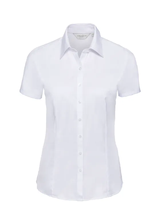 Russell Ladies' Short-Sleeved Tailored Herringbone Shirt