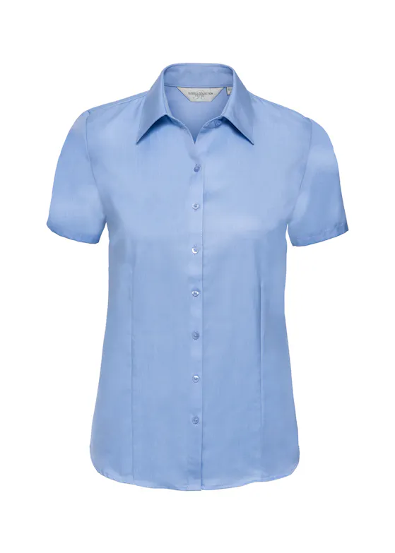 Russell Ladies' Short-Sleeved Tailored Herringbone Shirt