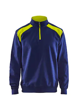 Blåkläder 33531158 Sweatshirt Bi-Colour met Halve Rits Reflecterend Schilder miniatuur