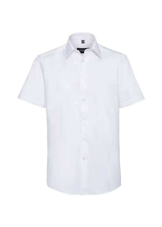 Russell Men's Short-Sleeve Tailored Oxford Shirt