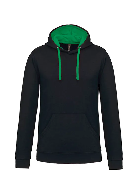 Kariban K446 Sweatshirt hooded, kontrastfarbene Kapuze Regular Fit
