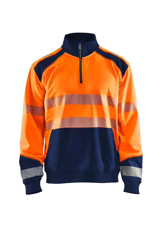 Blaklader 3556 Sweatshirt mit halbem Reißverschluss, High-Vis