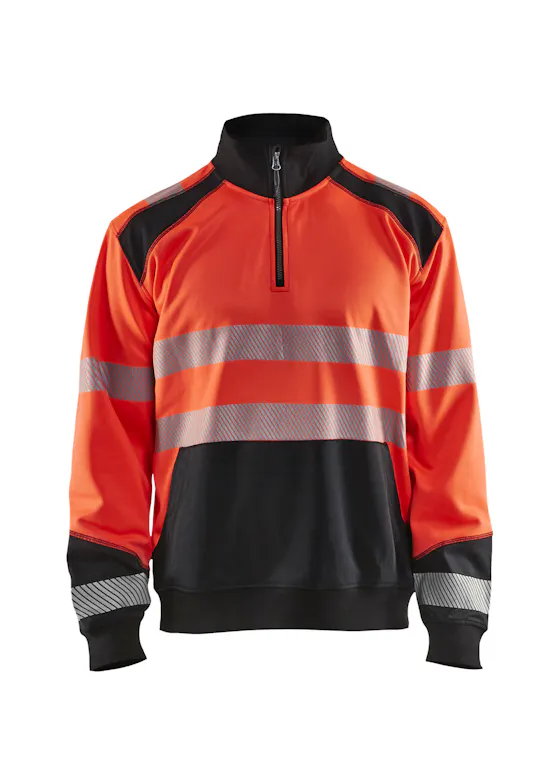 Blaklader 3556 Sweatshirt mit halbem Reißverschluss, High-Vis