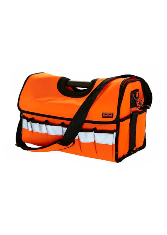 ToolPack Timber Hi-Vis große robuste Werkzeugtasche mit Metalltragebügel