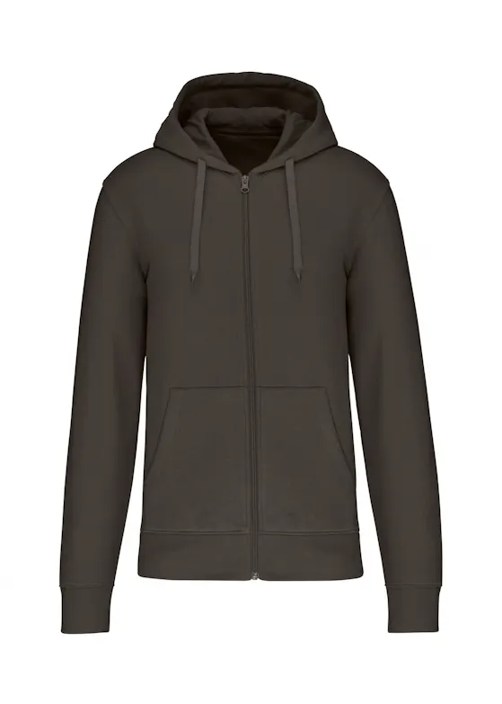 Kariban ökologischer Herren-Sweater mit Kapuze und Reißverschluss