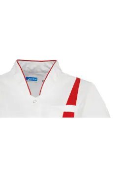 De Berkel Zorgjas Lara Wit/Rood B3930326 miniatuur