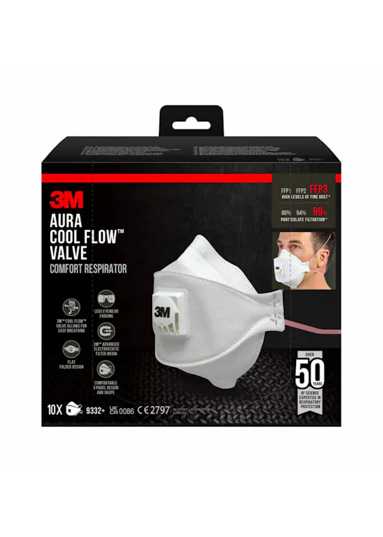 3M Aura Partikelmaske FFP3 9332+ 10er-Pack