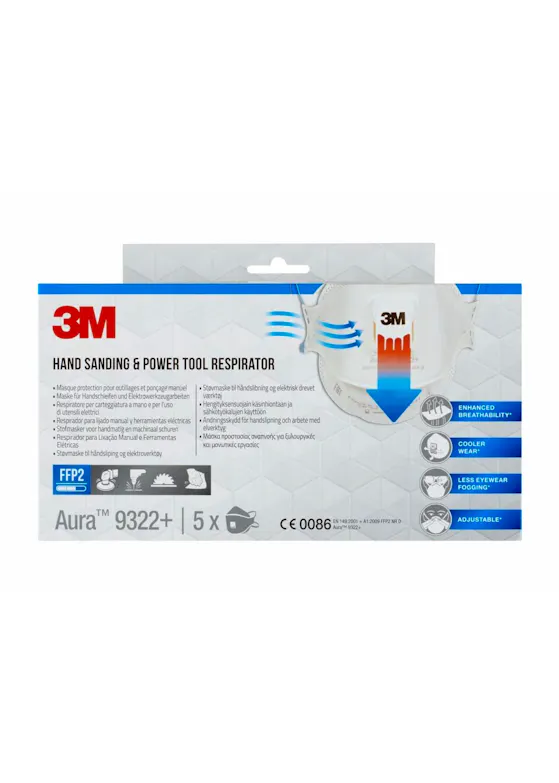 3M Aura 9322+ FFP2-Maske mit Ventil, 5 St.