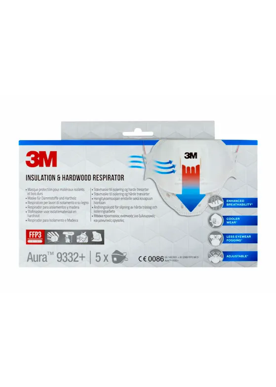 3M Aura Stofmasker FFP3 9332+ 5-pak
