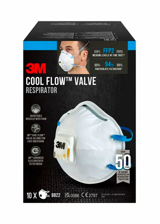 3M Atemschutzmaske FFP2 8822, 10er-Pack