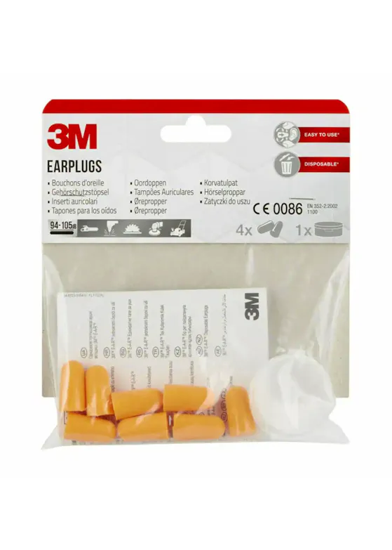3M Ohrstöpsel 1100 mit Aufbewahrungsbox, 1 Set (4 Paar) (94–105 dB)