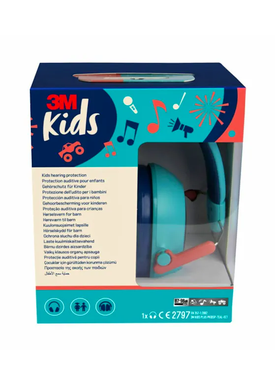 3M Gehörschutz für Kinder Plus PKIDSP-TEAL-E Grünblau (87–98 dB)