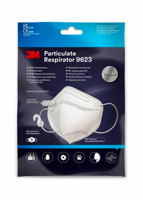 3M Stofmasker 9623, 3-Verpakking