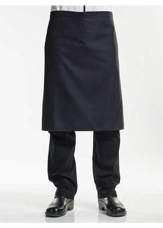 Chaud Devant Apron Black Denim Standaard Sloof