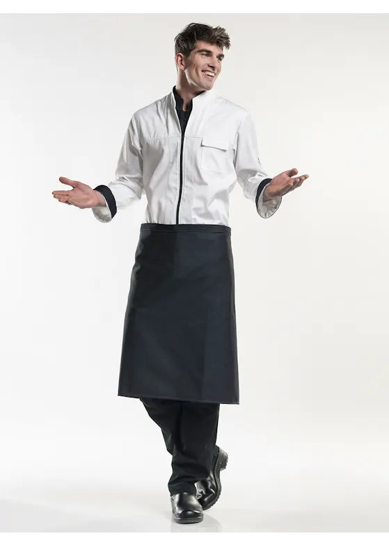 Chaud Devant Apron Black Denim Standaard Sloof