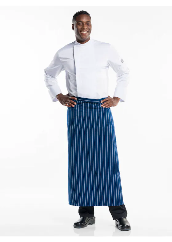 Chaud Devant Blaue Stripe-Schürze