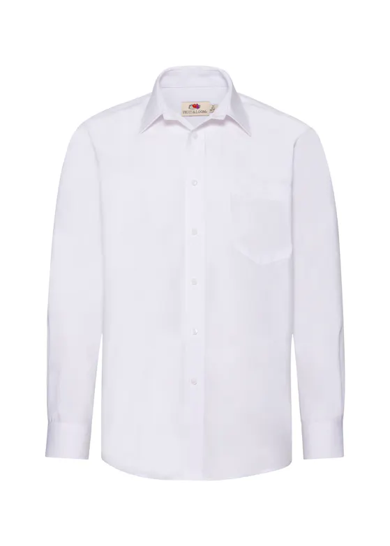 Fruit of the Loom Herren-Langarm-Poplin-Shirt