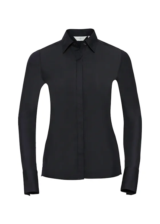 Russell Long-Sleeve Fitted Ultimate-Stretch Shirt – Damen