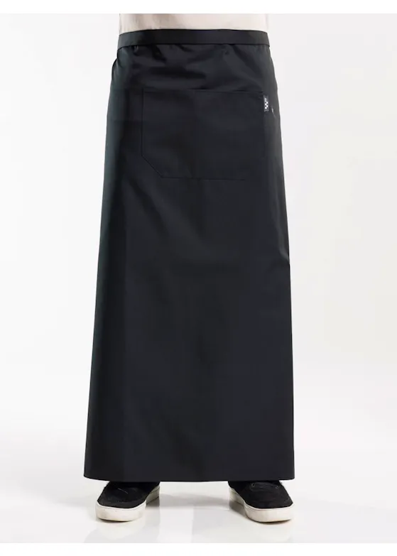 Chaud Devant Apron, 1-Pocket, Schwarz, W120-L100