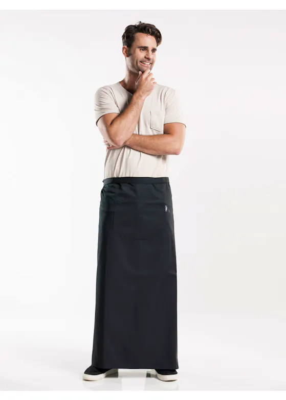 Chaud Devant Apron, 1-Pocket, Schwarz, W120-L100