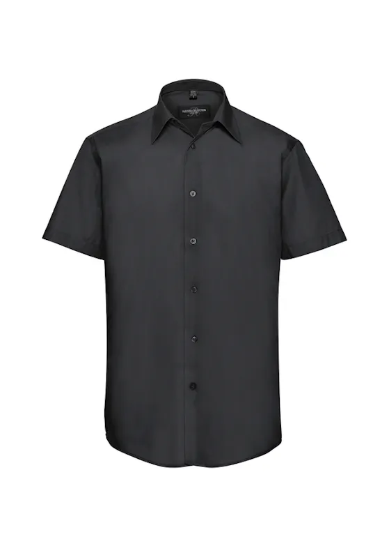 Russell Men's Short-Sleeved Tailored Polycotton Poplin Shirt