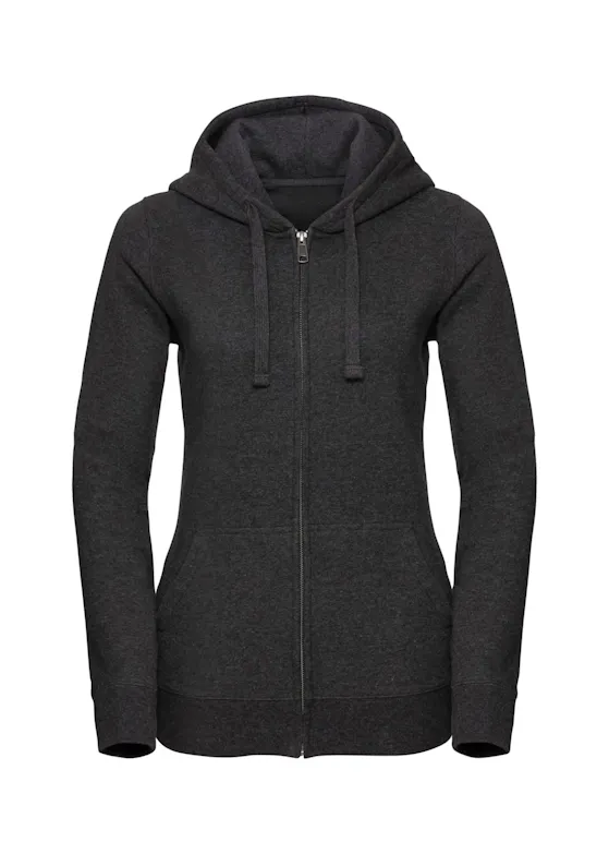Russell Ladies' Authentic Mélange Zipped Hood Sweatshirt