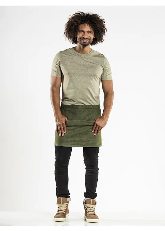 Chaud Devant Base Green-Denim-Latzschürze