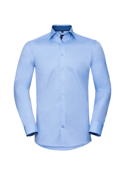 Russell Z964 Herringbone Shirt Long Sleeve Tailored Contrast Regular Fit