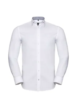 Russell Z964 Herringbone Shirt Long Sleeve Tailored Contrast Regular Fit