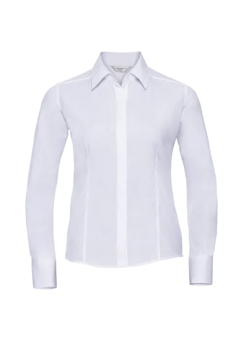 Russell Z924F Poplin Shirt Long Sleeve Polycotton Slim Fit Dames