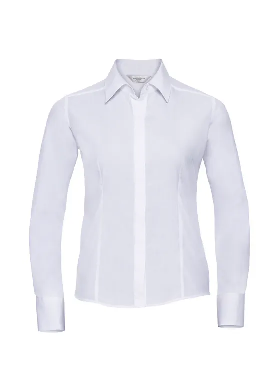 Russell Z924F Poplin Shirt Long Sleeve Polycotton Slim Fit Dames