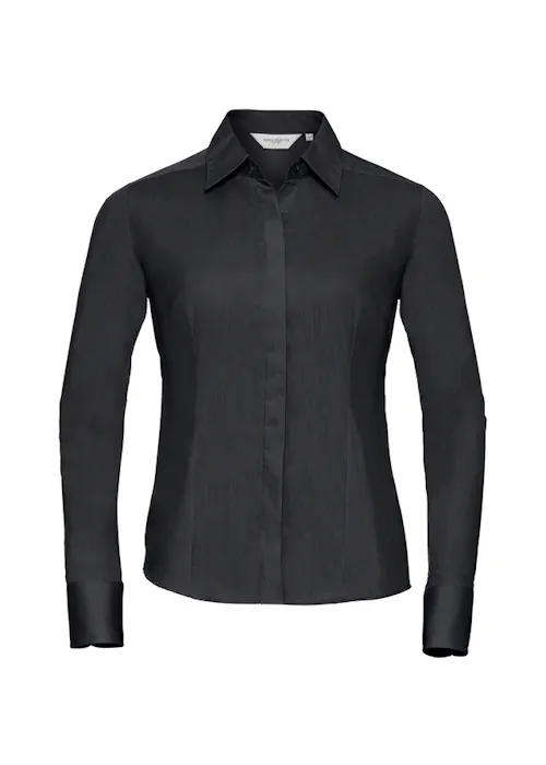 Russell Z924F Poplin Shirt Long Sleeve Polycotton Slim Fit Dames