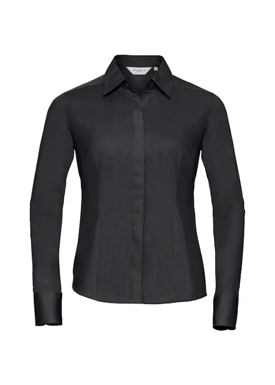 Russell Z924F Poplin Shirt Long Sleeve Polycotton Slim Fit Dames