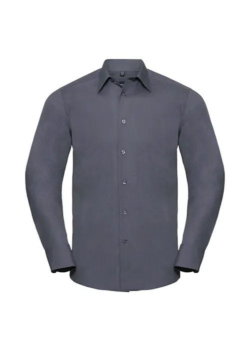 Russell Z924 Poplin Shirt Long Sleeve Tailored Polycotton Regular Fit