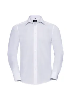 Russell Z924 Poplin Shirt Long Sleeve Tailored Polycotton Regular Fit miniatuur