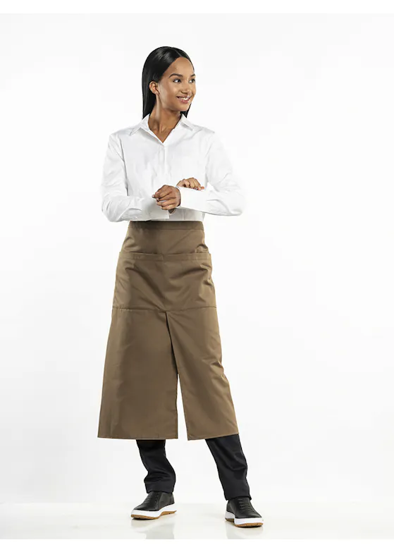Chaud Devant 4-Taschen-Schürze in Taupe