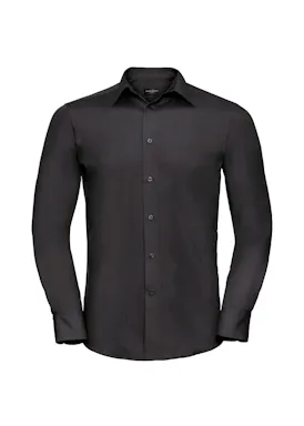 Russell Long Sleeve Tailored Polycotton Poplin Shirt (Men's)