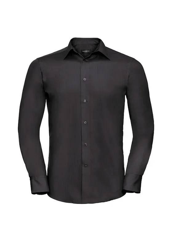 Russell Long Sleeve Tailored Polycotton Poplin Shirt (Men's)