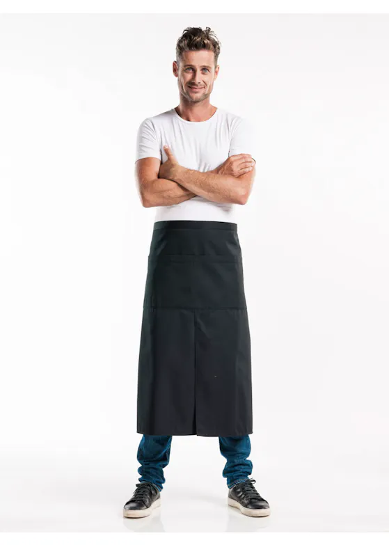 Chaud Devant schwarze Schürze mit 4 Taschen