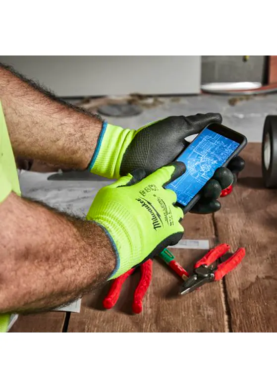 Milwaukee Hi-Vis-Arbeitshandschuhe, Schnittklasse 2/B