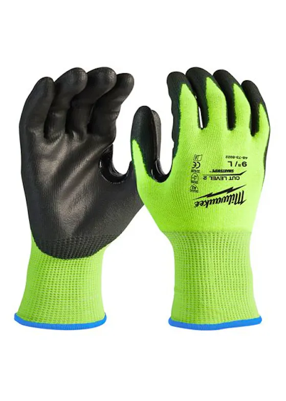 Milwaukee Hi-Vis-Arbeitshandschuhe, Schnittklasse 2/B