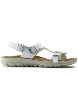 Birkenstock Saragossa BF weiße und schwarze Damen-OB-Sandale