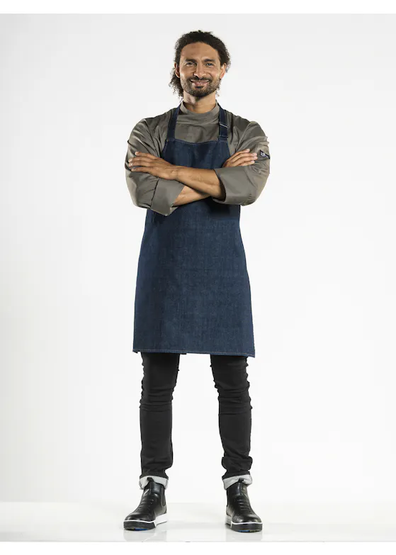 Chaud Devant Regular Schürze Plain Blue Denim