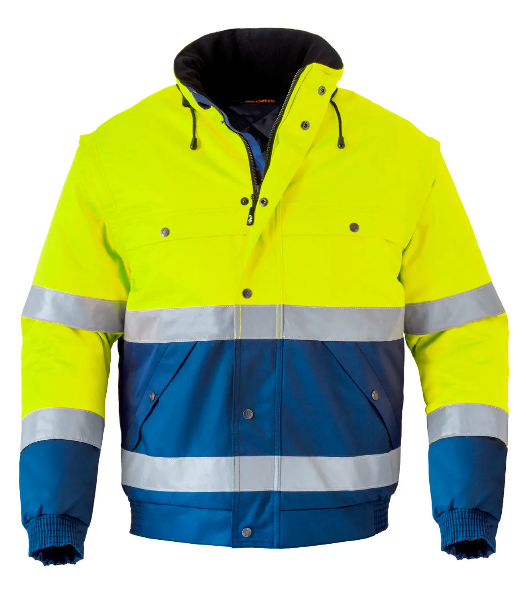 Marineblauw/fluor geel