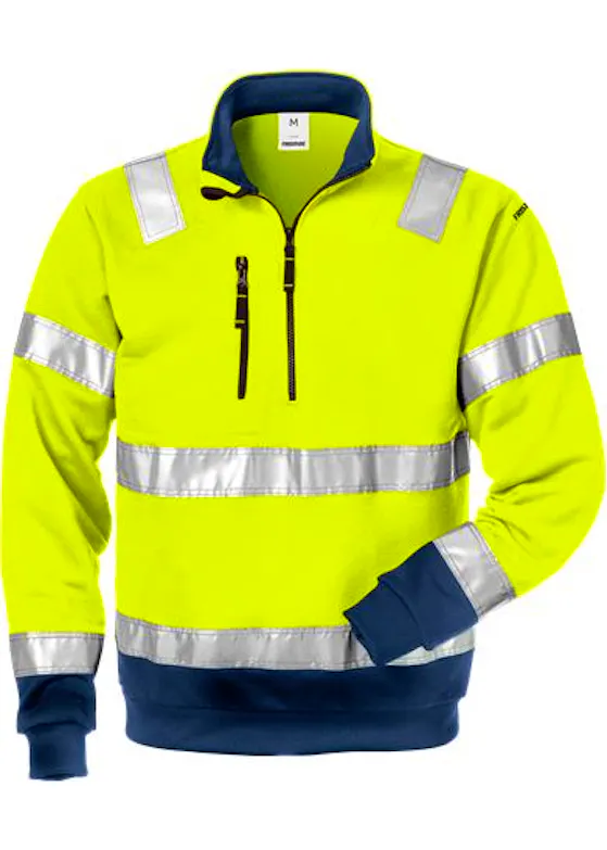 Fristads High Vis Sweater  met Korte Rits 728 SPV