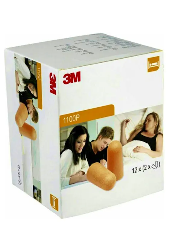 3M Ohrstöpsel 1100P, ohne Schnur, 2 Paar/Verpackung, 12 Paar/Karton